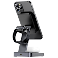 Miniatyrbillede 4 af 9: 3i1 Qi oplader 15W med magnetisk holder til iPhone Apple Watch og AirPods sort