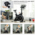 Miniatyrbillede 6 af 10: Liggende ergometer til hjemmemotionscykel med magnetisk modstand, LCD-skærm, siddende ergometer med justerbart sæde og håndtag, tabletholder, flaskeho