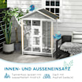 Miniatyrbillede 8 af 10: Fuglebur Undulatbur Med 4 Siddepinde, Bird Builder Med Udvidelig Gulvbakke, Fuglehus Til Kanariefugle, Gran, 112 X 68 X 154 Cm