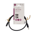 Pikkukuva 3 / 3: USB kaapeli | USB 2.0 | USB-A Uros | USB Micro-B Uros | 10 W | 480 Mbps | Niklattu | 0.50 m | Pyöreä | PVC | Musta | Label
