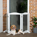 Pikkukuva 3 / 10: Dog Barrier Oven Turvaportti Taitettava Koiran Porttiteline 3 Paneelia Portaikko Portti Valkoinen 154X30X80Cm