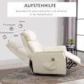 Miniatyrbillede 7 af 10: Ståstol, tv-stol, lænestol med ståhjælp, elektrisk lænefunktion, kunstlæder, beige, 80 x 94 x 104 cm
