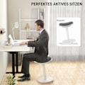 Miniatyrbillede 5 af 10: Pendelskammel, ergonomisk kontorstol, højdejusterbar arbejdsskammel, drejestol til kontor, mesh, grå