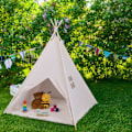 Miniatyrbillede 2 af 8: Tipi legetelt med gulvmåtte