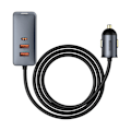 Miniatyrbild 2 av 9: Billaddare splitter 3x USB + USB-C 120W PPS QC PD grå