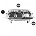 Miniatyrbillede 5 af 5: Herzberg HG-8022-3: Chafing Dish i rustfrit stål - 3 dele 1/3 madpande