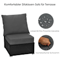 Miniatyrbillede 4 af 5: Terrassepudesæt med skridsikre rebstropper & tyk sædehynde & rygpude grå