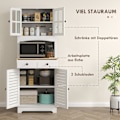 Miniatyrbillede 5 af 10: Køkkenskab, højskab med 2 skabe, køkkenbuffet med justerbare hylder, buffetskab, spisestueskab til køkken, spisestue, 68 x 39,5 x 170 cm, hvid