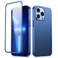 Miniatyrbillede 1 af 9: Cover til iPhone 13 Pro, bag- og frontcover + hærdet glas, blå