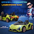 Miniatyrbild 7 av 10: Barnfordon, 2 körlägen, Lamborghini SIAN SUV Billeksak Elbil med fjärrkontroll, musik (MP3/USB), 37-60 månader, grön