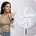 Miniatyrbillede 2 af 9: Gulvventilator med fjernbetjening – 3 hastigheder, oscillation, timer