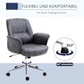 Miniatyrbillede 7 af 10: Kontorstol Ergonomisk Skrivebordsstol Med Vippefunktion, Højdejusterbar, Bæreevne Op Til 120Kg, 67X69X92-102Cm