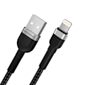Pikkukuva 3 / 8: Punottu kaapeli iPhonelle USB-A - Lightning 2.4A 1m musta