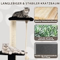 Miniatyrbillede 5 af 5: 92 cm kradsestolpe med hule & kradsebræt & plejebørste & kugle & plyssæde sort