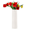 Miniatyrbillede 1 af 9: Hvid keramikvase med subtilt blomsterhjertemotiv