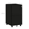 Pikkukuva 4 / 7: Rolling Container Arkistokaappi, 2 Laatikkoa, Lukittava, Pyörillä, Teräs, Musta, 37X43,5X67,5Cm