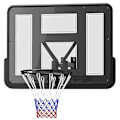 Miniatyrbild 1 av 10: Basketkorg med bakvägg för utomhus & inomhus, baskettavla med Ø45 cm stålbåge och nät, väggfäste, basketbräda för vuxna, svart
