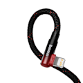 Pikkukuva 4 / 9: Kulmikas virransyöttökaapeli sivuilla USB-C-liittimellä Iphone Lightning 1m 20W punainen