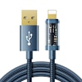 Pikkukuva 1 / 9: iPhone USB - Lightning-kaapeli lataukseen ja tiedonsiirtoon 2,4A 20W 1,2m sininen