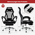 Miniatyrbillede 2 af 5: Ergonomisk kontorstol i mesh med fodstøtte og højdejusterbar lederstol med vippelig ryg