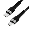 Miniatyrbillede 3 af 8: Flettet kabel USB-C - USB-C PD 65W 2m sort