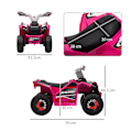 Miniatyrbillede 4 af 10: Elektrisk Børne-Quad, Mini-El-Quad Med Frem- Og Bakfunktion, 6 V Elbil Til Børn 1,5-3 År, 2,5 Km/T, Pink