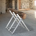 Pikkukuva 3 / 10: Moottorisaha sahahevonen taitettava sahan runko polttopuille hopea metalli 83 x 83 x 79 cm