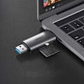 Miniatyrbillede 3 af 7: Universal micro SD-kortlæser til USB 3.0 og USB-C 3.0, grå