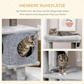 Miniatyrbillede 7 af 10: Kradsestolpe 142H Cm Kattetræ Med Kattehuler & Platforme, Sisal-Søjle, Kattelegetøj, Anti-Tip, Grå