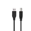 Pikkukuva 1 / 3: USB kaapeli | USB 3.2 Gen 1 | USB-A Uros | USB-B Uros | 5 Gbps | Niklattu | 2.00 m | Pyöreä | PVC | Musta | Label