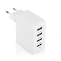 Miniatyrbild 7 av 8: Väggladdare | 24 W | Snabbladdnings funktion | 4x 2.4 A | Antal utgångar: 4 | 4x USB-A | Utan kabel | Single Voltage Output