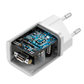 Miniatyrbillede 8 af 9: Si 25W 3A hurtig vægoplader med USB-C kabel 1m hvid