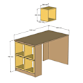 Miniatyrbillede 5 af 5: Study Desk Box - Valnød, Creme