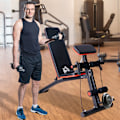 Pikkukuva 2 / 10: Monitoiminen painopenkki monikuntosali jousivahvistuksella harjoituspenkki paino jopa 120kg musta 54 x 160 x 106 cm
