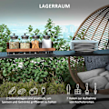 Pikkukuva 6 / 10: Bbq Grill Pavilion 1,1 X 2,3 M Säänkestävä Puutarhahuvimaja Polyesterikatolla, Sivuhyllyt, Grilleille 100 Cm Asti, Teräs, Khaki