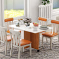 Miniatyrbillede 2 af 10: Klapbord Spisebord Mobilt Skrivebord Med Klapbord Sidebord Med Hjul Spisebord Til Køkken Hvid