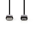 Pikkukuva 2 / 3: USB kaapeli | USB 2.0 | USB-C™ Uros | USB Micro-B Uros | 60 W | 480 Mbps | Niklattu | 1.00 m | Pyöreä | PVC | Musta | Label