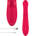 Miniatyrbillede 6 af 7: Intense - Dua Multifunktion genopladelig op- og nedvibrator med rød tunge