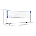 Miniatyrbillede 4 af 10: Badminton Net Sæt Sammenfoldelig Tennis Net, 103/120/155H Cm Højde Justerbar Indendørs Udendørs Badminton Net, Volleyball Net Metal Polyester Blå