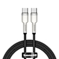 Miniatyrbillede 1 af 9: USB-C - USB-C kabel Cafule Metal Data Power Delivery 100W 1m - sort