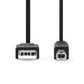 Pikkukuva 2 / 3: USB kaapeli | USB 2.0 | USB-A Uros | USB-B Uros | 10 W | 480 Mbps | Niklattu | 3.00 m | Pyöreä | PVC | Musta | Label