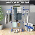 Miniatyrbild 5 av 10: Torkställning Tornhjul 3 Nivåer Vikbara Sidovingar Stålblå