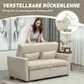 Miniatyrbild 7 av 10: Bäddsoffa, 2-sits soffa med sovfunktion, justerbart ryggstöd, soffa med kuddar, sammetslook, bäddsoffa med bäddbox för vardagsrum, gästrum, beige