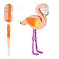Miniatyrbillede 1 af 7: Pinata flamingo med kølle og maske