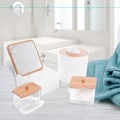 Miniatyrbild 3 av 5: Elegant och hållbar bomullspinnebehållare i akryl och bambu