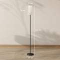 Miniatyrbillede 4 af 10: Standerlampe, standerlampe med stoflampeskærm, E27 fatning, standerlampe standerlampe med fodkontakt til stue, soveværelse, ekskl. pære, hvid |