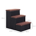 Miniatyrbillede 4 af 10: Pet Stairs Foldbar Kattetrappe/Hundetrappe Med 3 Trin Og Opbevaringsplads, Til Katte Og Hunde, Mdf, Sort, 40X54X48Cm