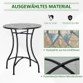 Pikkukuva 7 / 10: Aurinkoinen Puutarhapöytä Mosaiikkipöytä Pyöreä Bistropöytä Mosaiikkilautanen Keraaminen Metalli Vihreä + Beige + Valkoinen Ø60Cm