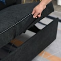 Miniatyrbillede 10 af 10: Sovesofa, Klapsofa, 2-Personers Stofsofa, Sovesofa, Sofa Med Sovefunktion, Sofasæt, Justerbar Vinkel, Sort, 148 X 82 X 89 Cm