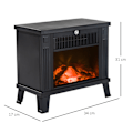 Pikkukuva 4 / 10: Sähkötakka Sähkötakka Takka Seisomatakka Liekkiefektillä 600/1200W, Metalli, Musta, 34X17X31 Cm